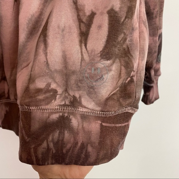 Upcycled Reflective Handmade Tie Dye Pullover Sweatshirt Womens Medium Pink - Picture 7 of 12